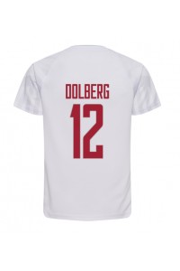Denemarken Kasper Dolberg #12 Voetbaltruitje Uit tenue WK 2022 Korte Mouw